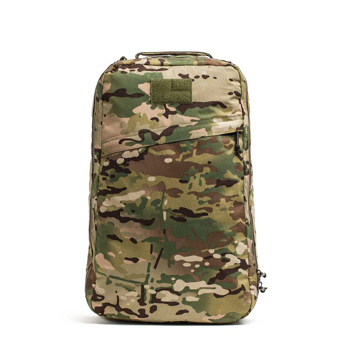 The GR1 USA - X-PAC rucksack, with a camouflage pattern and multiple zippers, is displayed against a white background.