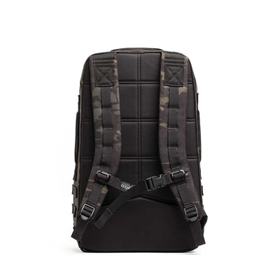 The Rucker 4.0 backpack, shown from the back, features padded straps and a chest buckle—perfect for rucking with Ruck Plates.