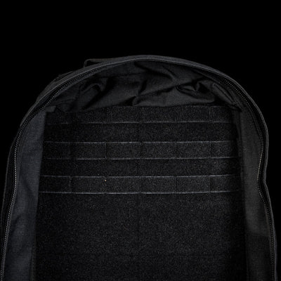 The inside of the empty GR1 Shooter 26L - Built by SCARS backpack features velcro panels and horizontal straps, made from Special Forces Grade CORDURA® for exceptional durability and performance.